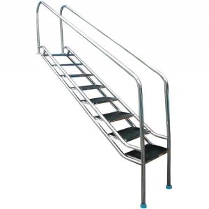 EĞİMLİ İNİŞ MERDİVENİ 316 MODEL PASLANMAZ ÇELİK BASAMAKLI