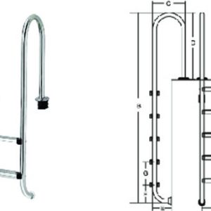 Muro Merdivenler AISI-304 P. Çelik 1,2 mm et kalınlığı -  boru Ø 42 mm