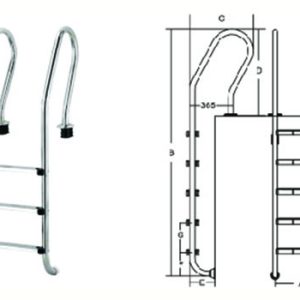 Mixto Merdivenler AISI-304  P.çelik 1,2 mm et kalınlığı -  boru Ø 42 mm