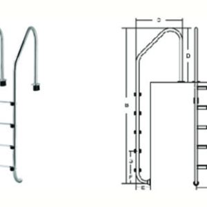 Standart Merdivenler AISI-304 P. Çelik 1,2 mm et kalınlığı -  boru Ø 42 mm